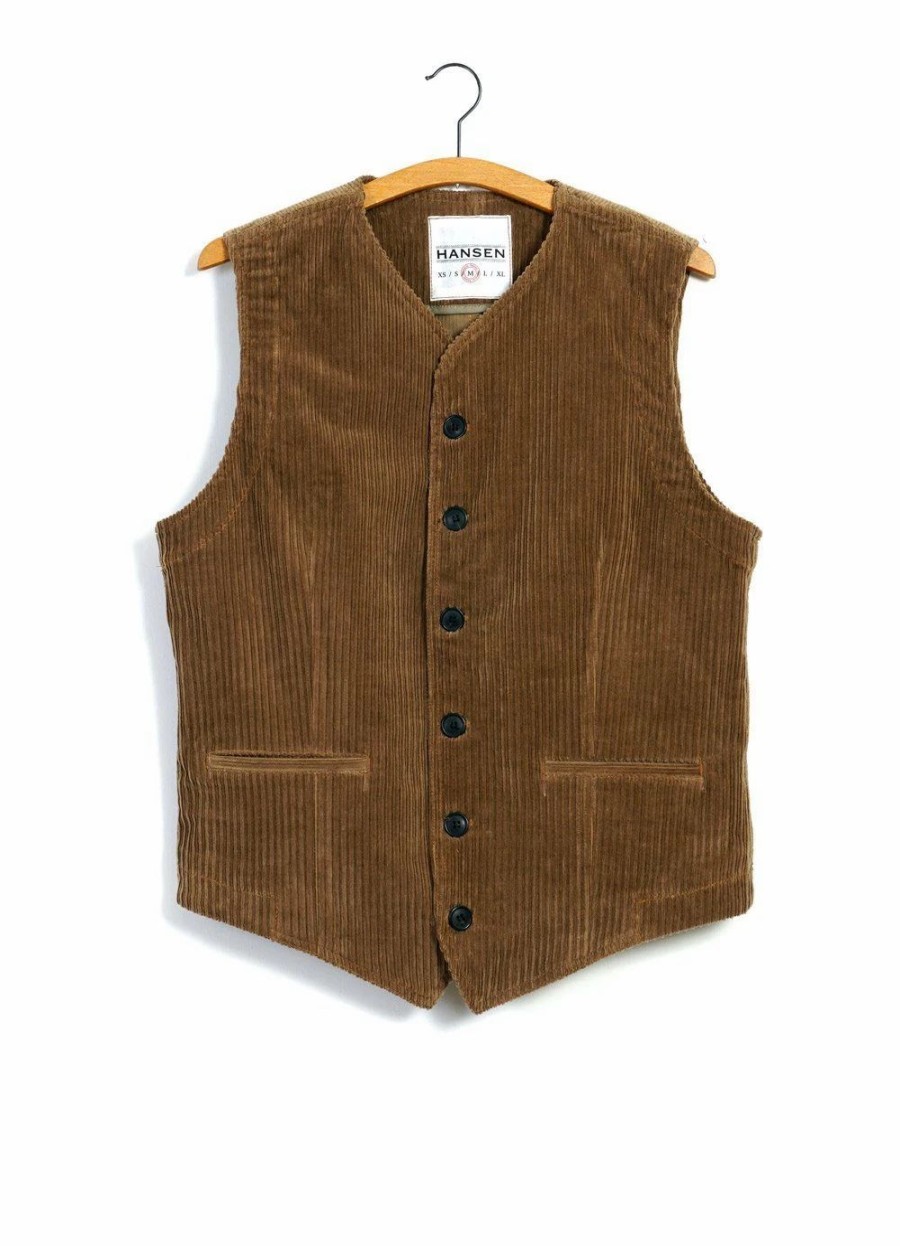 Tops * | Hansen Garments Kaj | Casual Waistcoat | Camel