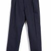 Bottoms * | Hansen Garments Sune | Pleated Wide Cut Trousers | Blue Pin