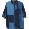 Tops * | Kapital Katmandu | Short Sleeve Patchwork Shirt | Indigo