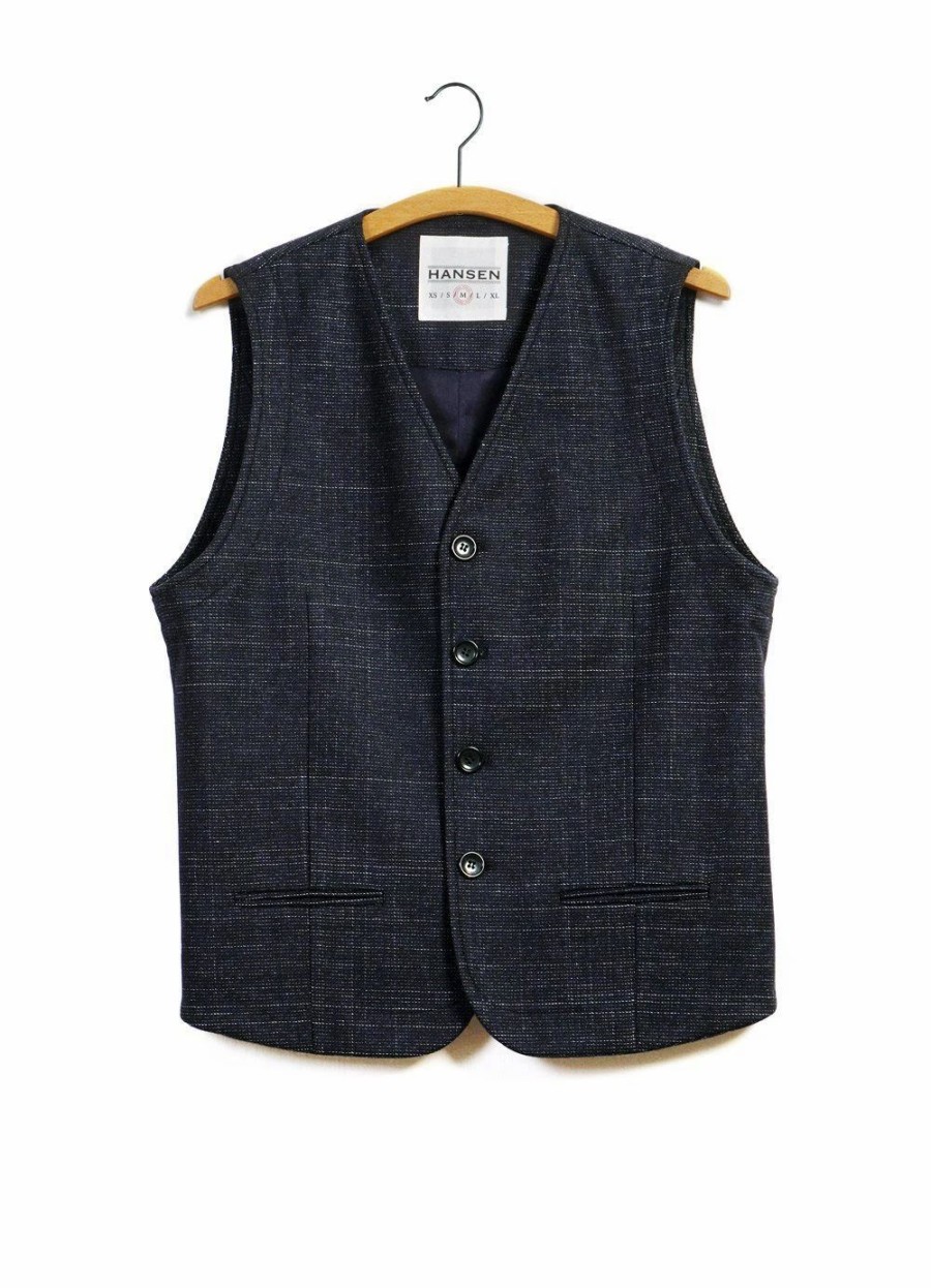 Tops * | Hansen Garments Daniel | Informal 4-Button Waistcoat | Midnight