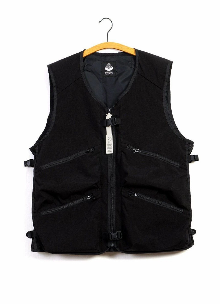 Tops * | Mountain Research Flower Basket Vest | Zipper Pockets & Bag Vest | Black