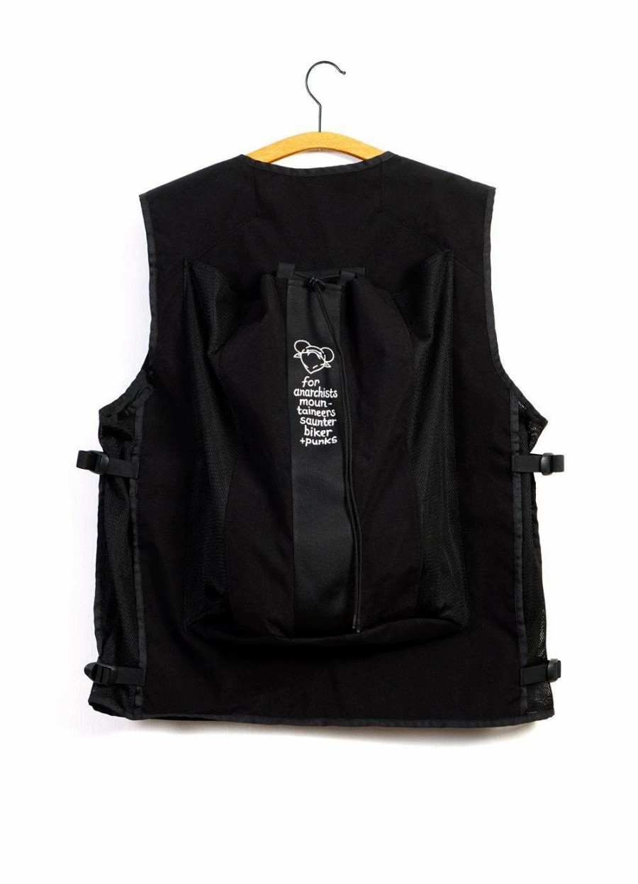 Tops * | Mountain Research Flower Basket Vest | Zipper Pockets & Bag Vest | Black