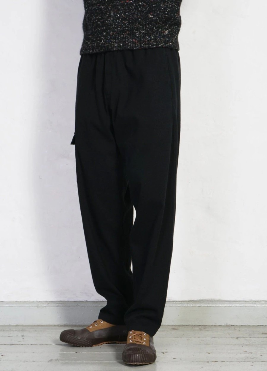 Bottoms * | Hansen Garments Jimmy | Casual Cargo Drawstring Pants | Black