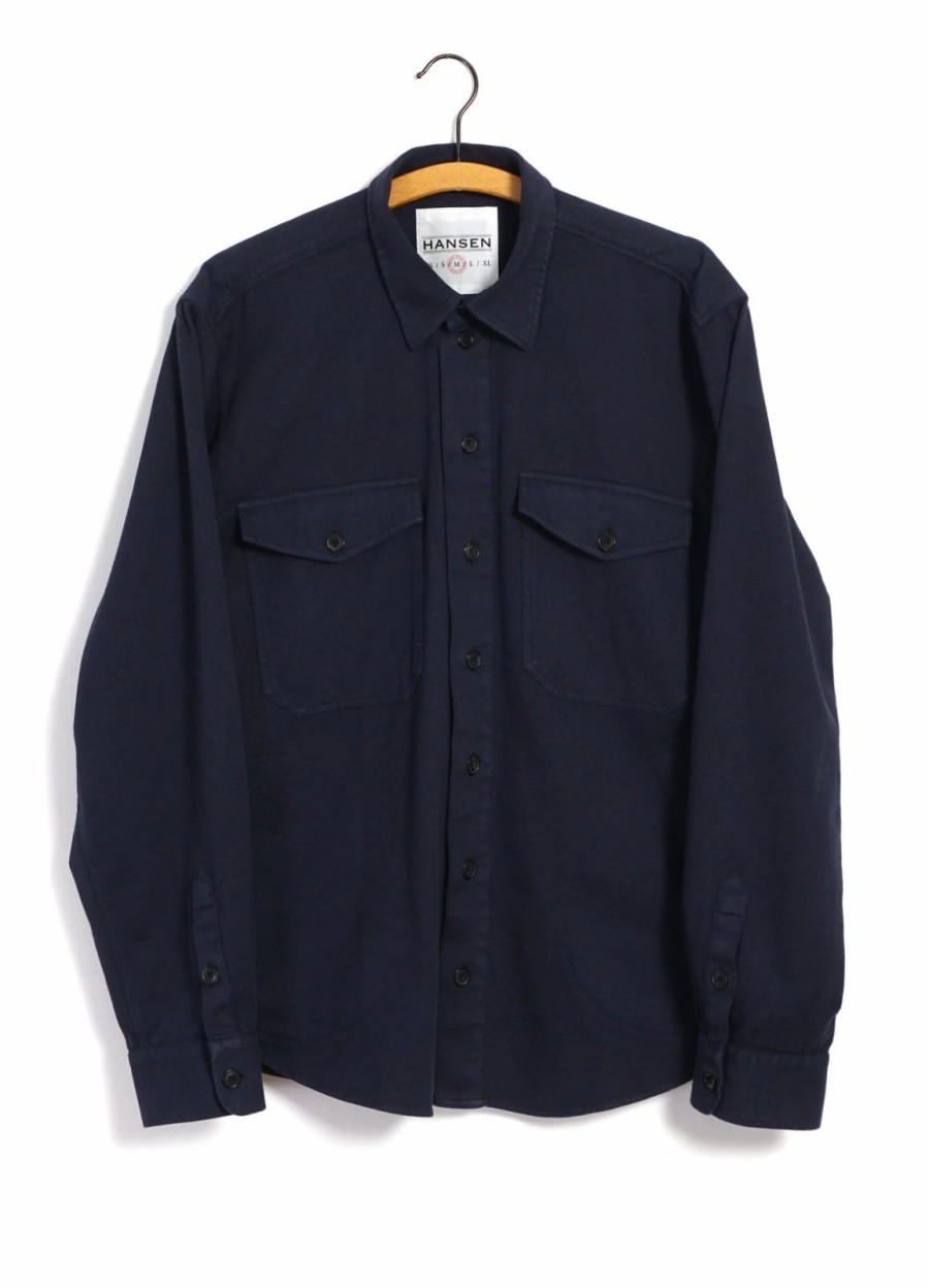 Tops * | Hansen Garments Ruben | Casual Over Shirt | Navy