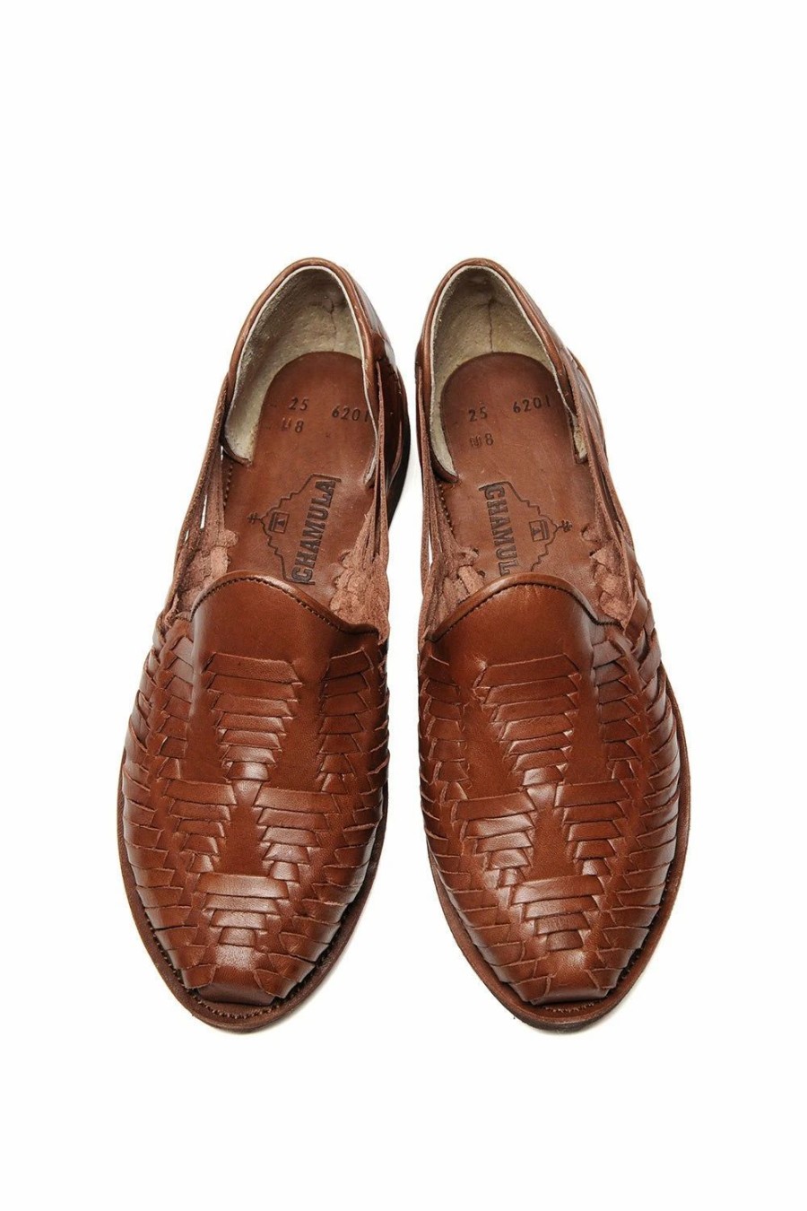 Footwear * | Chamula Cancun Leather Huarache | Slip On Vegetable Tanned Sandals | Brown 2