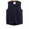 Tops * | Hansen Garments Bernt | Wool Lined Work Vest | Black Indigo