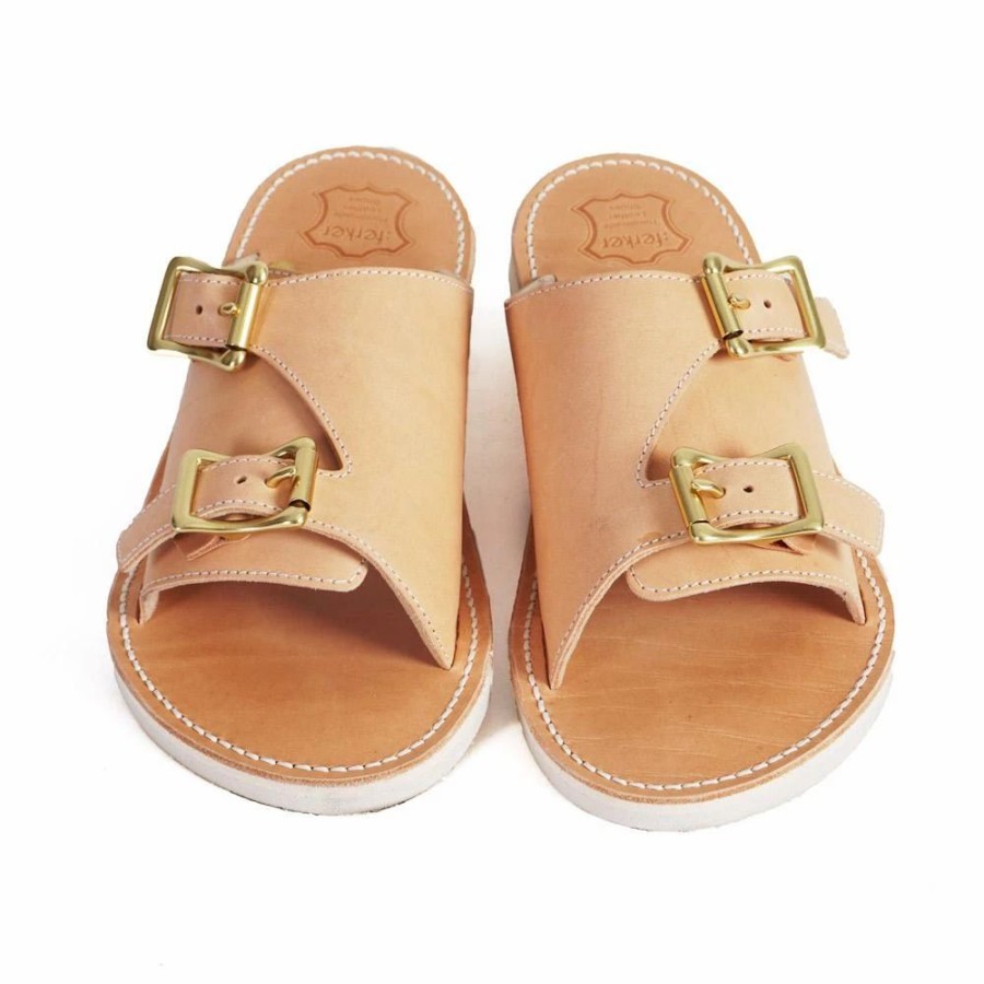 Footwear * | Ferker Vegetable Leather Sandal | Buckle Sandal | Natural