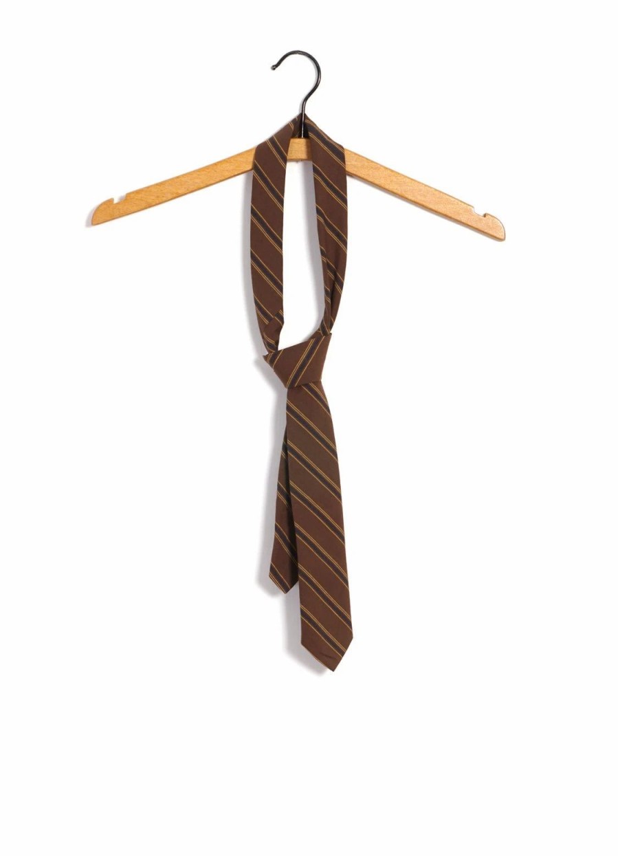 Accessories * | Hansen Garments Tie | Striped Tie | Brown Stripes