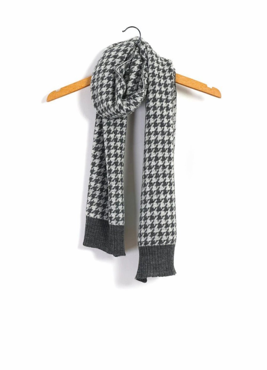 Accessories * | Hansen Garments Torsten | Hounds Tooth Scarf | Grey Hound