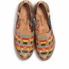 Footwear * | Chamula Cancun Leather Huarache | Slip On Vegetable Tanned Sandals | Multi