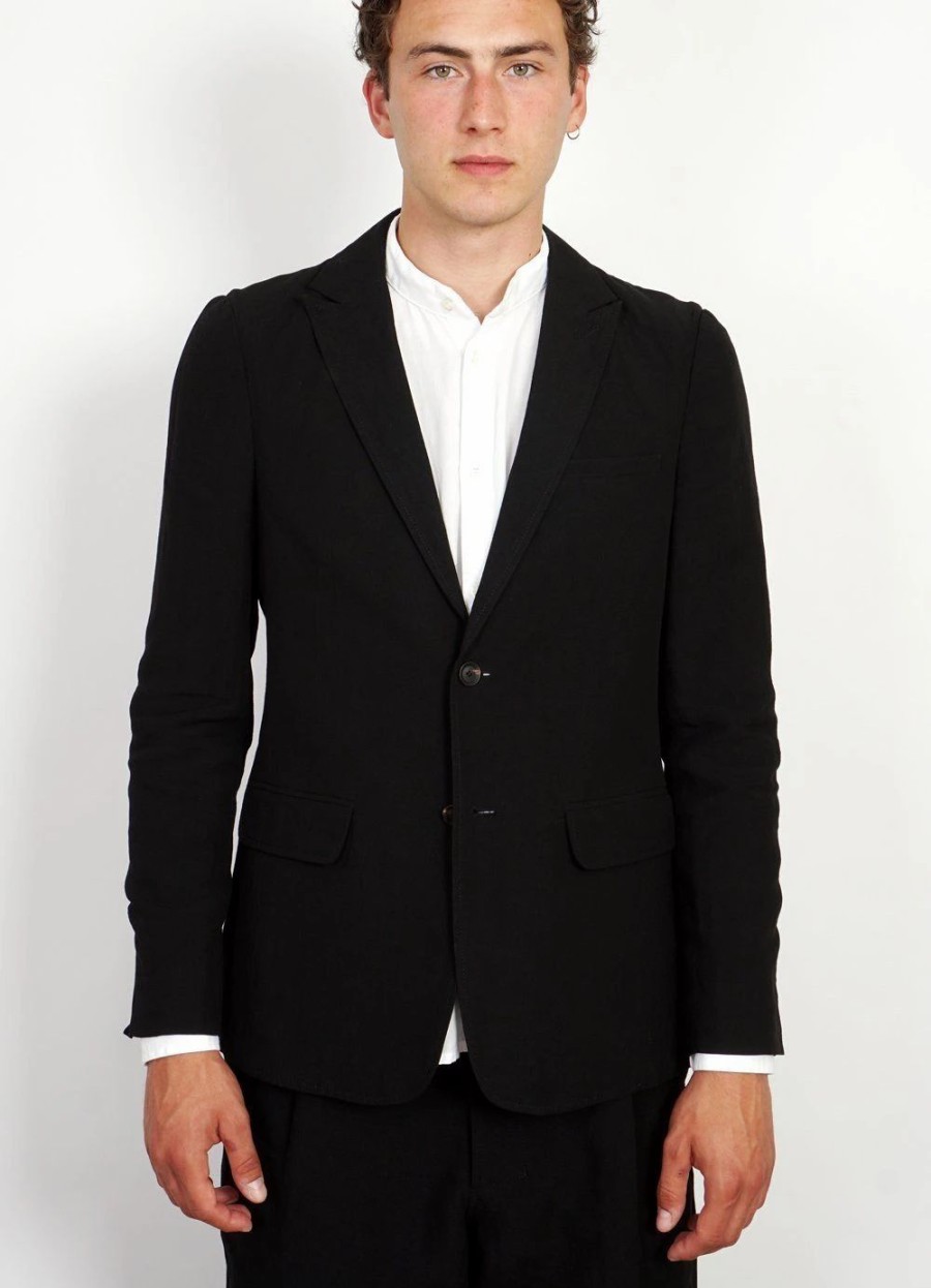 Tops * | Hansen Garments Christoffer | Two Button Blazer | Black