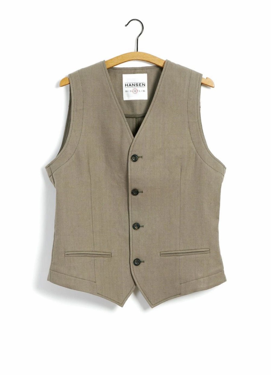 Tops * | Hansen Garments Daniel | Classic Waistcoat | Bay Leaf