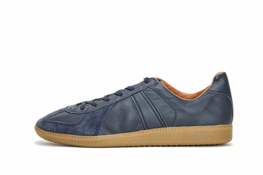 Footwear * | Reproduction Of Found German Military Trainer | Leather Sneaker | Navy