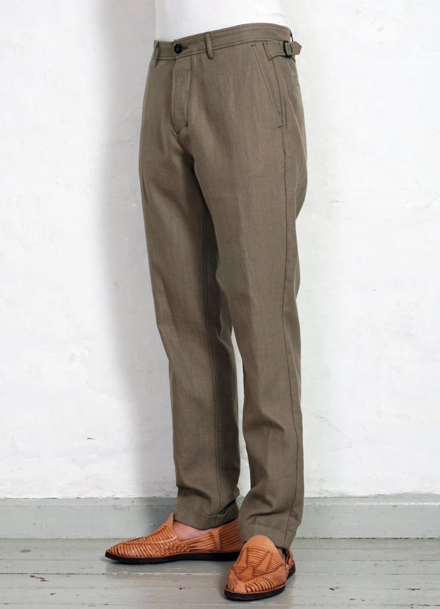 Bottoms * | Hansen Garments Finn | Side Buckle Regular Trousers | Bay Leaf