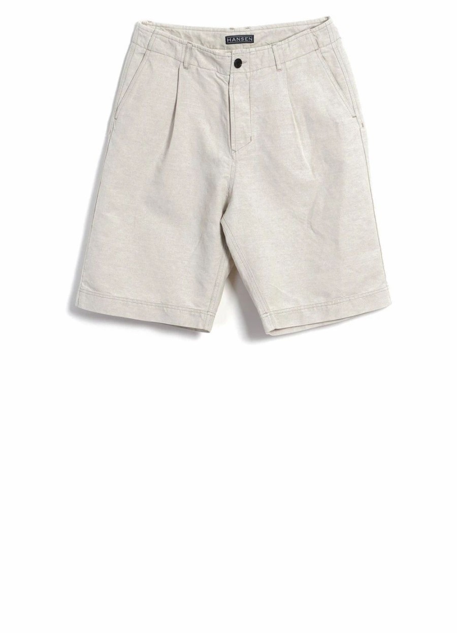 Bottoms * | Hansen Garments Robin | Super Wide Pleated Shorts | Flax Nature