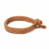 Accessories * | Chamula Leather Bracelet | Wide Flat Weave | Tan 1