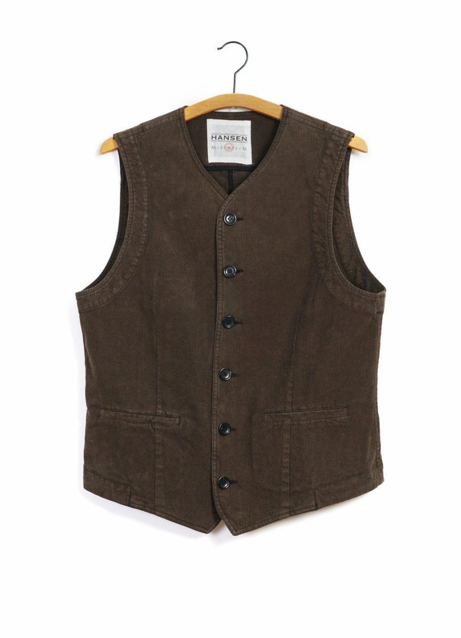 Tops * | Hansen Garments Kaj | Casual Waistcoat | Nut