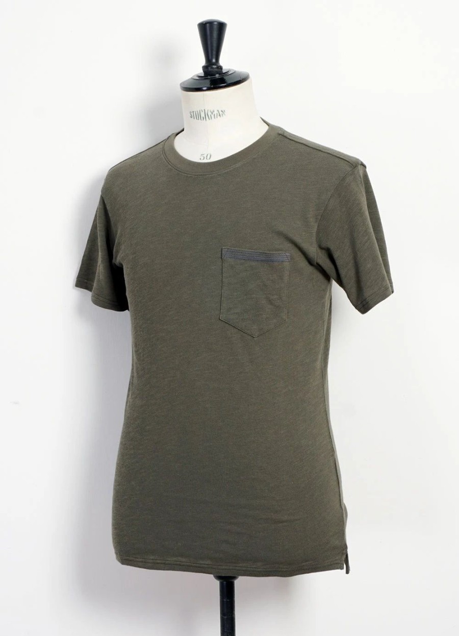 Tops * | Hansen Garments James | Crew Neck Pocket T | Green