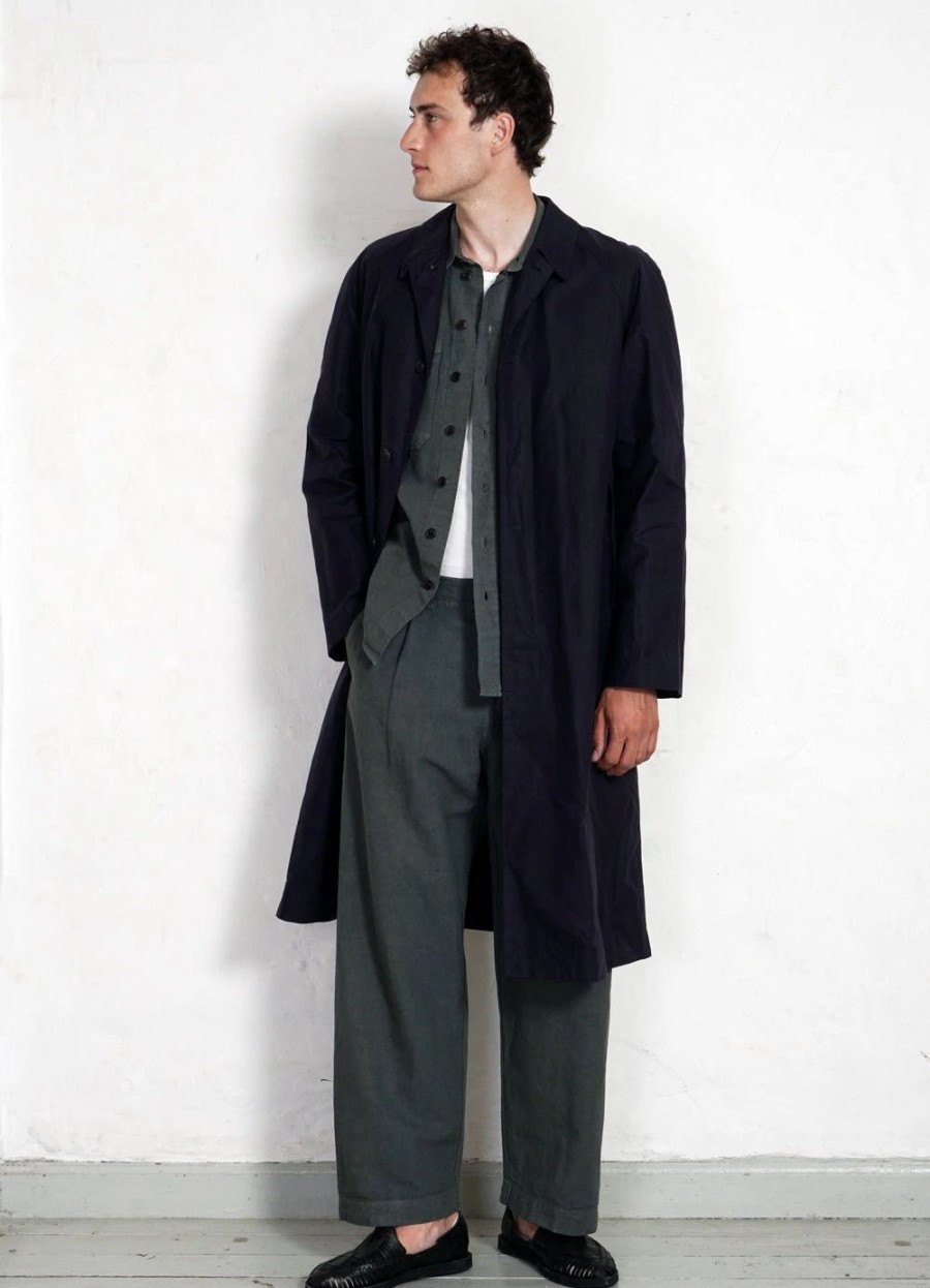 Tops * | Hansen Garments Morten | Long Windbreaker Coat | Deep Sea