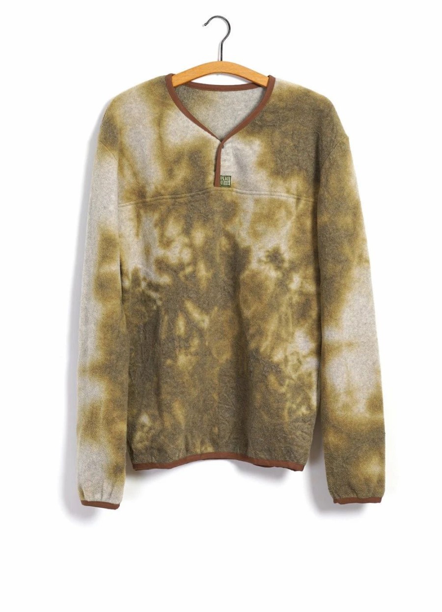 Tops * | Kapital Peace Fleece | Tie-Dye Long Sleeve T | Yellow/Khaki