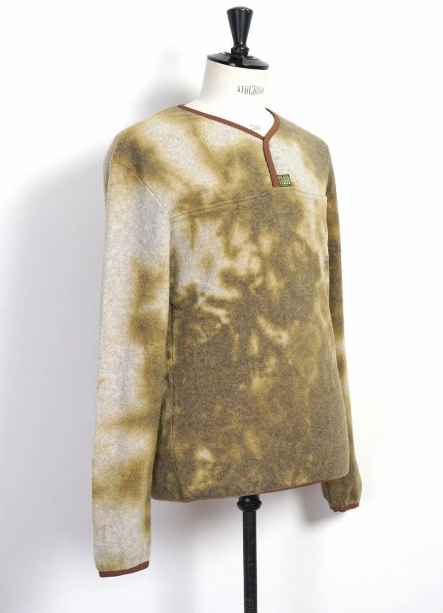 Tops * | Kapital Peace Fleece | Tie-Dye Long Sleeve T | Yellow/Khaki