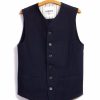 Tops * | Hansen Garments Kaj | Casual Waistcoat | Black Indigo