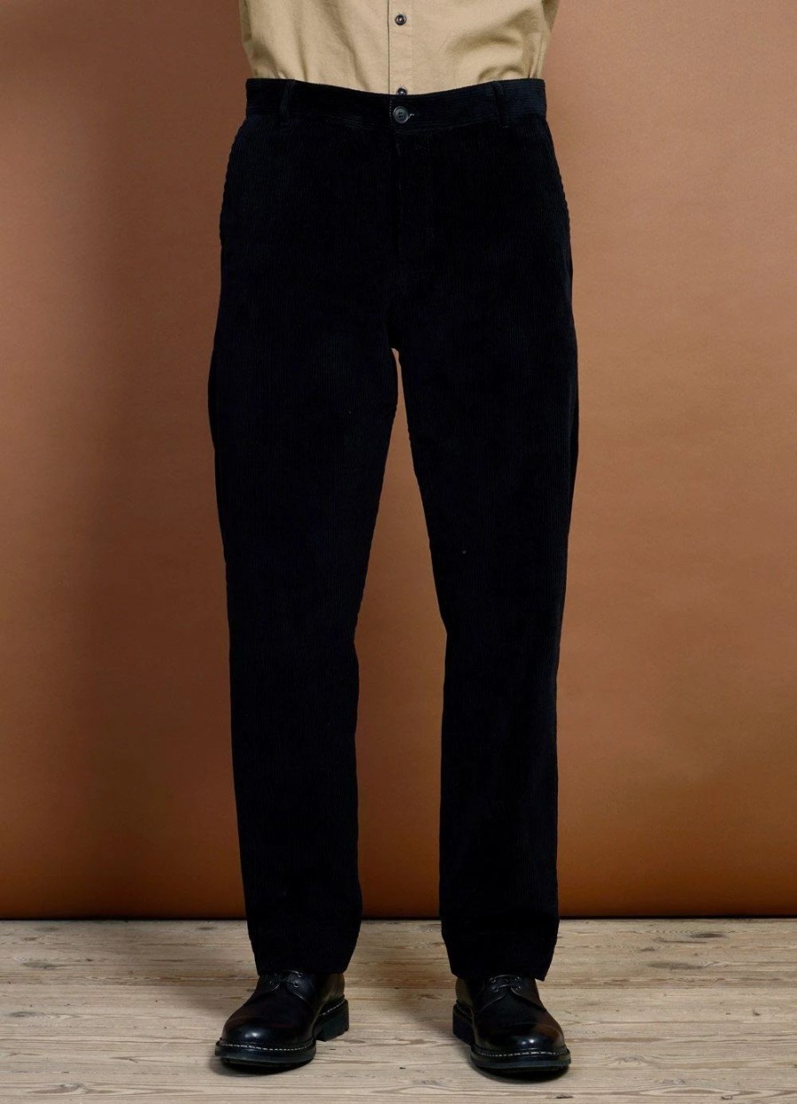 Bottoms * | Hansen Garments Ken | Wide Cut Trousers | Black