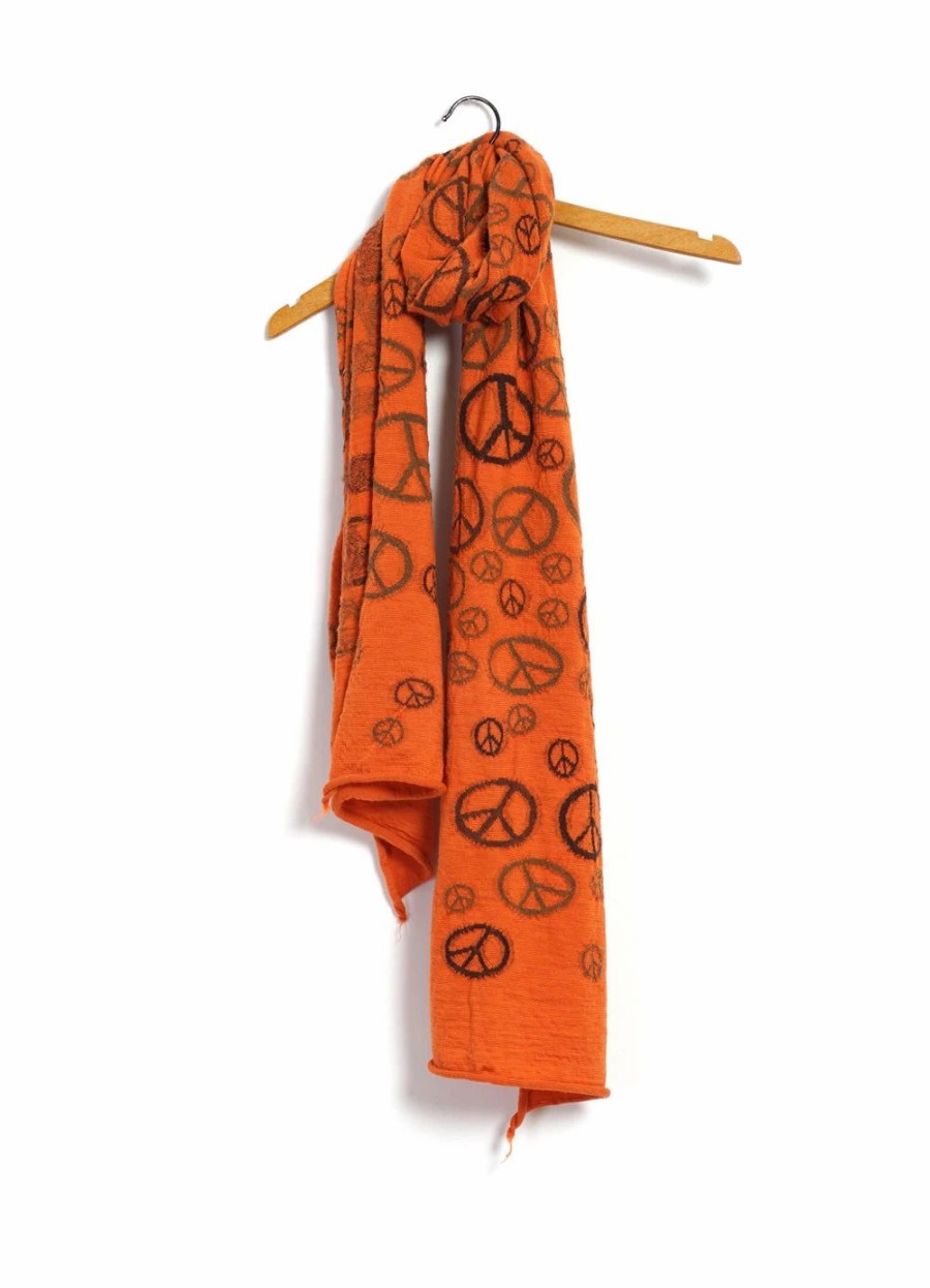 Accessories * | Kapital Peace | Compressed Wool Scarf | Orange