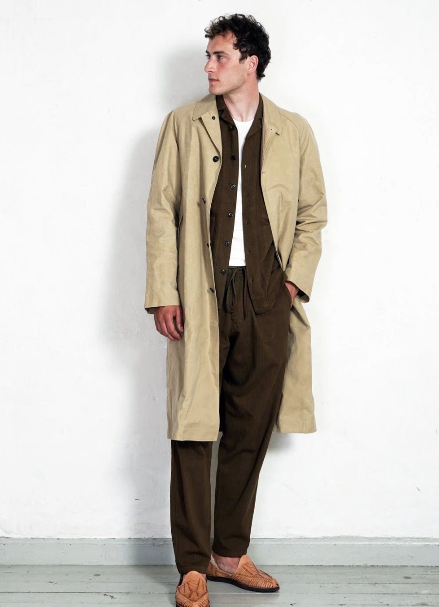 Tops * | Hansen Garments Morten | Long Windbreaker Coat | Sand