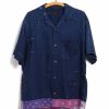 Tops * | Kapital Aloha Shirt Remake | French Cloth Linen Bandana | Indigo