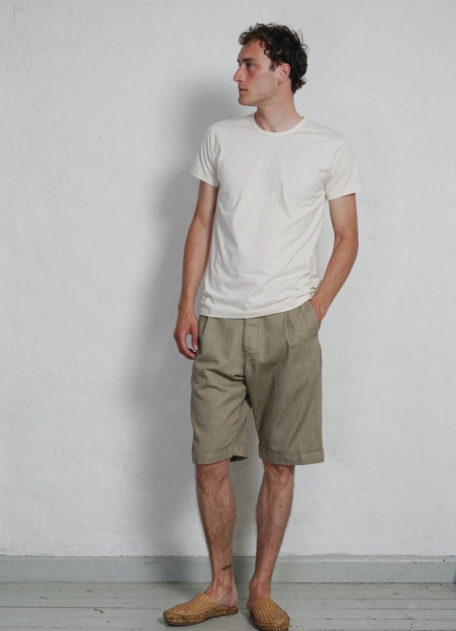 Bottoms * | Hansen Garments Birk | Single Pleated Shorts | Safari