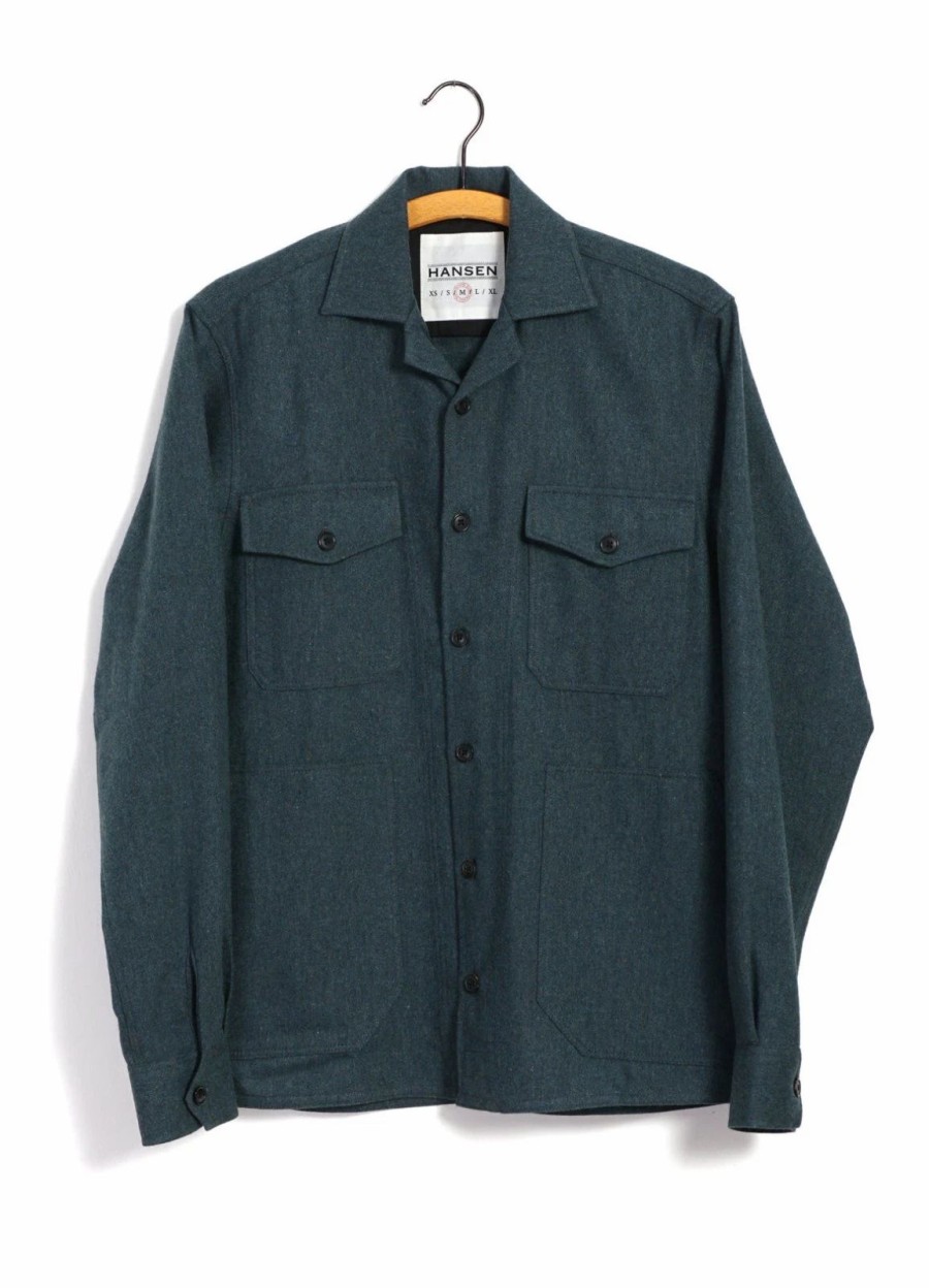 Tops * | Hansen Garments Stefan | Worker Over Shirt | Moss Green