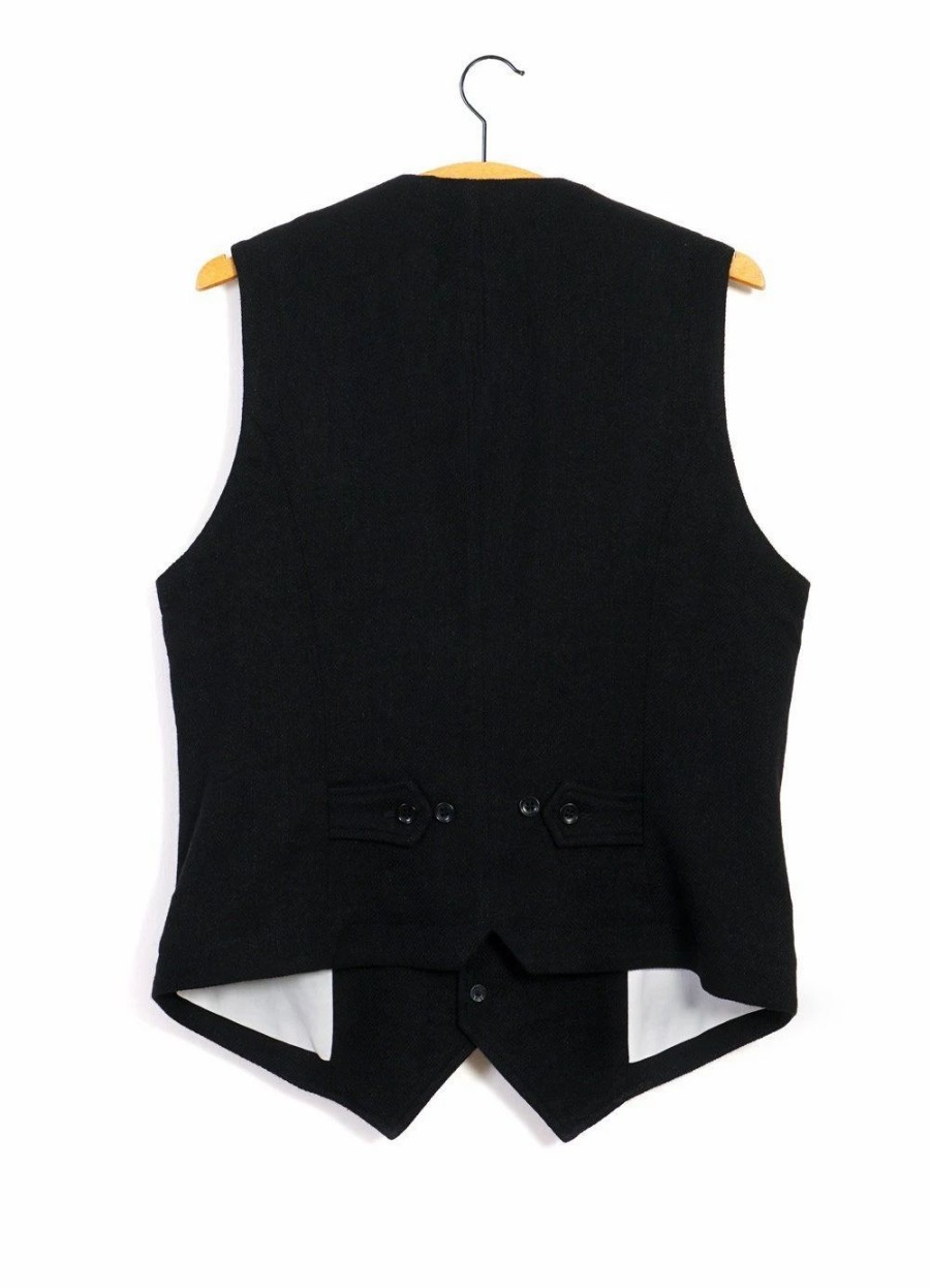 Tops * | Hansen Garments William | Lapel Waistcoat | Black