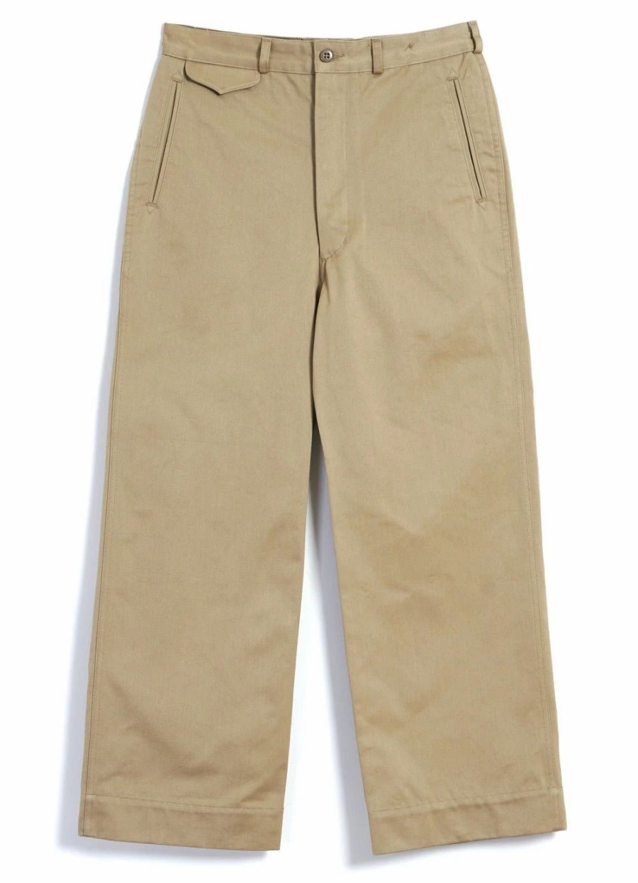 Bottoms * | Monitaly Officer Chino | Wide Fit Chino Pants | Khaki