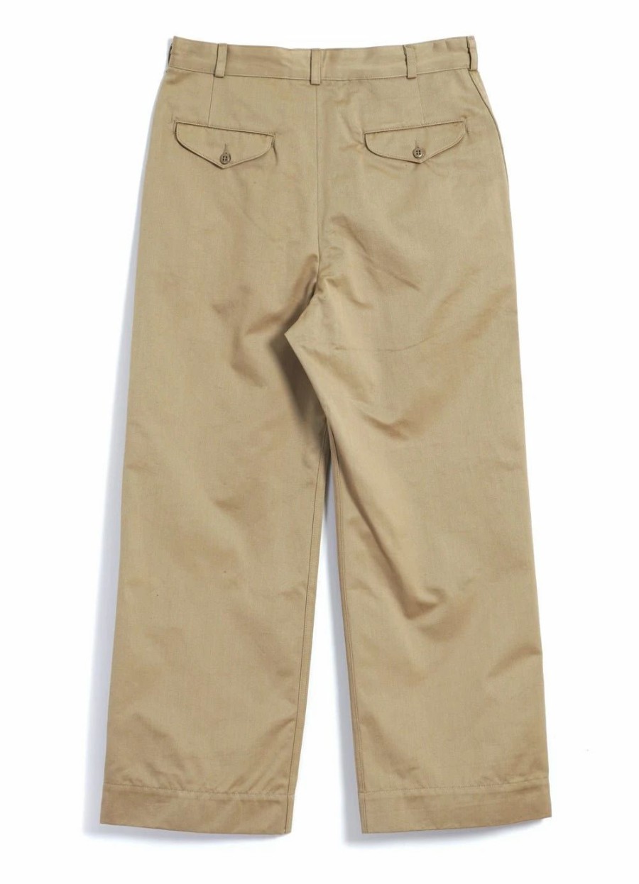 Bottoms * | Monitaly Officer Chino | Wide Fit Chino Pants | Khaki