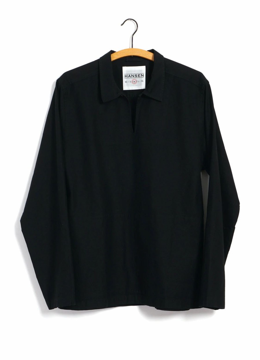 Tops * | Hansen Garments Magne | Casual Pull-On Shirt | Black