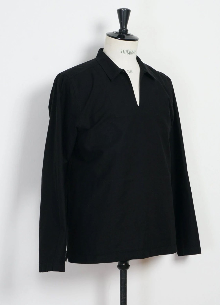 Tops * | Hansen Garments Magne | Casual Pull-On Shirt | Black