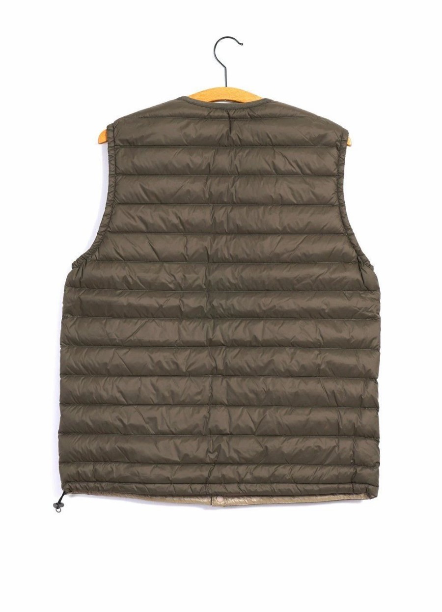 Tops * | Danton Nylon Taffeta | Padded Vest | Olive