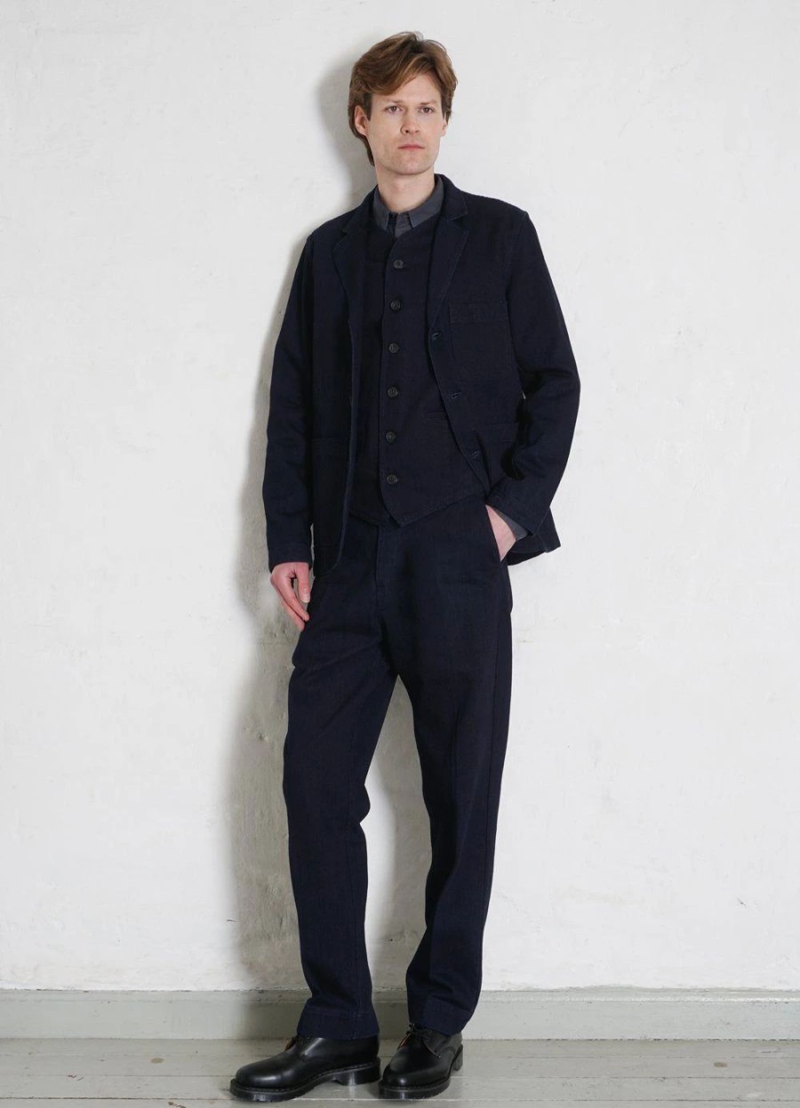 Tops * | Hansen Garments Nicolai | Informal 3-Button Blazer | Black Indigo