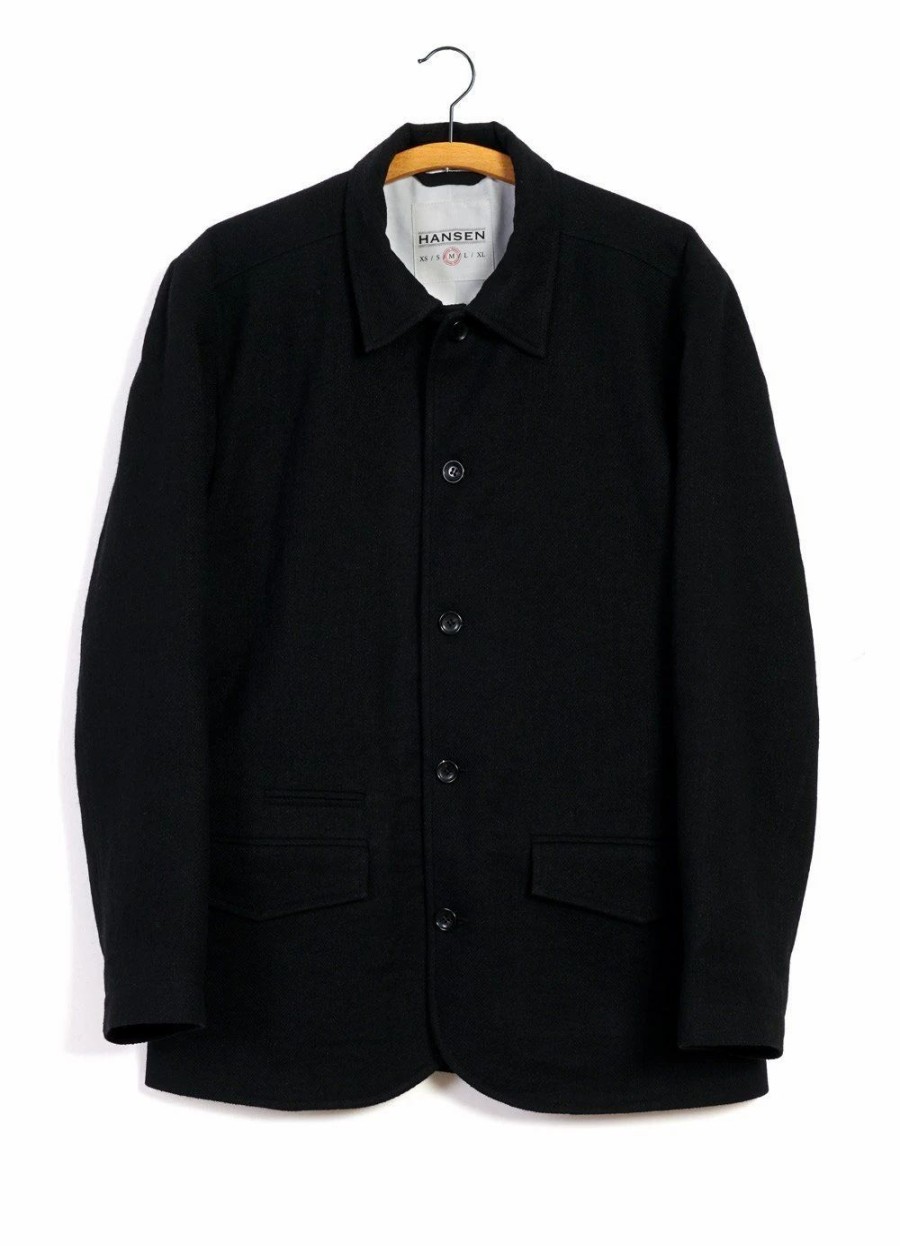 Tops * | Hansen Garments Johannes | Relaxed Blazer Jacket | Black