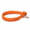 Accessories * | Chamula Leather Bracelet | Wide Flat Weave | Orange 1