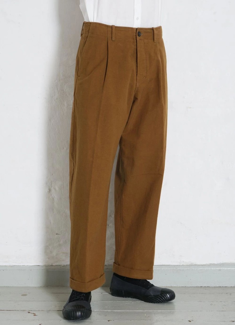 Bottoms * | Hansen Garments Bobby | Super Wide Pleated Trousers | Turmeric