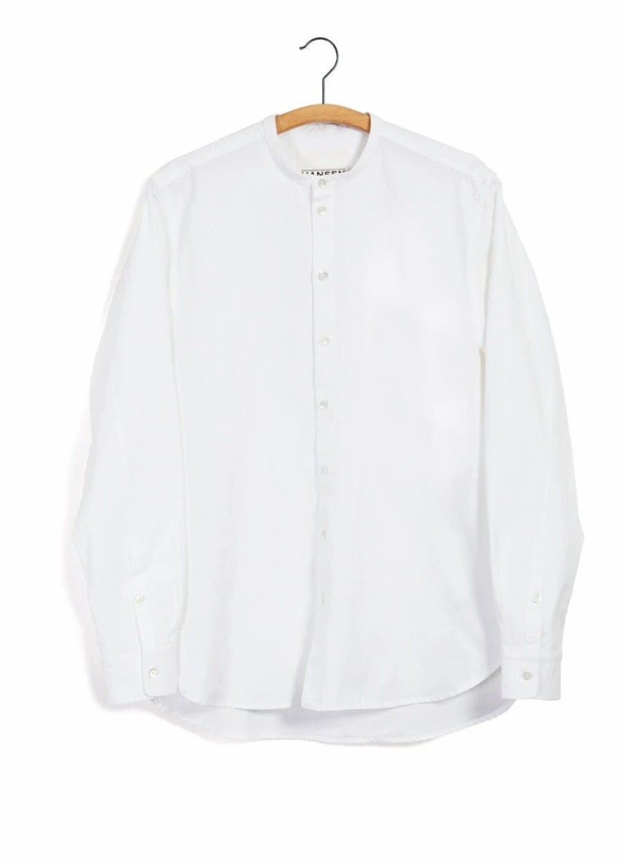 Tops * | Hansen Garments Ante | Collarless Shirt | White